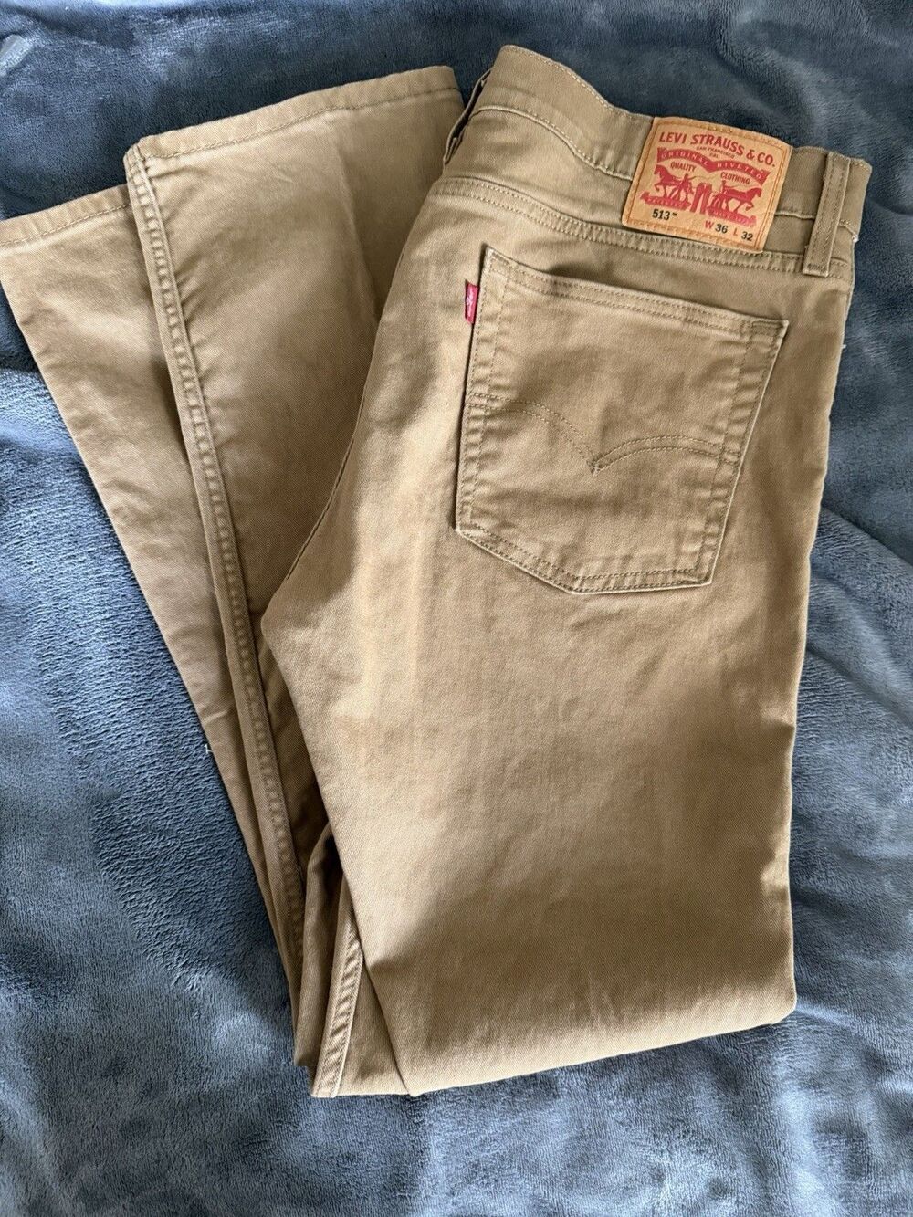 Levi’s 513 Slim Straight Pants Lot 2 Pair Men’s W36 L32 Charcoal Khaki Chino - Picture 12 of 15